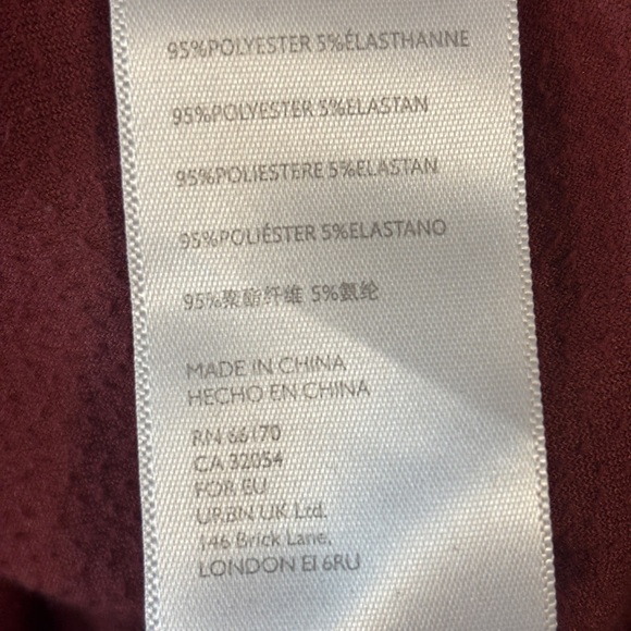 Standard Cloth Velour Maroon Long Sleeve Polo for Men - Picture 6 of 8